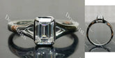 Solitaire split shanks engagement ring only semi-mount only(Exclusively to DovEggs Stones)