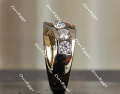 Doveggs channel set moissanite/lab grown diamond engagement ring/wedding bands-4.8mm band width