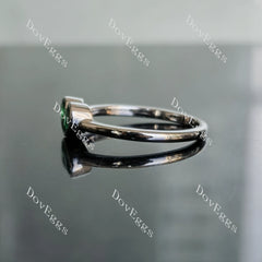 Doveggs pear two stones heart shape bezel colored gem engagement ring