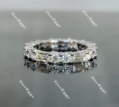 Doveggs full eternity moissanite/Lab grown diamond engagement ring/wedding band-3.0mm band width