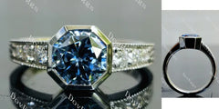 Doveggs bezel pave engagement ring semi-mount only(Exclusively to DovEggs stones)