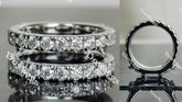 Doveggs round moissanite enhancer/lab grown diamond wedding band-8.2mm band width