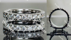 Doveggs round moissanite enhancer/lab grown diamond wedding band-8.2mm band width
