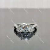 (size 4) Doveggs sterling silver 1ct cushion moissanite engagement ring