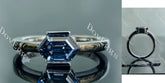 Doveggs Dovie Doutch Marquise cut bezel solitaire twilight blue moissanite engagement ring