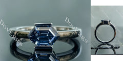 Doveggs Dovie Doutch Marquise cut bezel solitaire twilight blue moissanite engagement ring