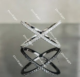 Doveggs half eternity pave moissanite/lab grown diamond wedding band-17mm band width