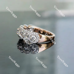 Doveggs half eternity pave round moissanite/lab grown diamond wedding band-2.2mm band width