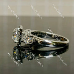 (size 10.5) Doveggs sterling silver 2ct round nova cut moissanite bridal set(2 rings)