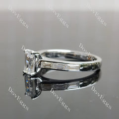 Emerald Erin-Emerald channel set moissanite engagement ring| DovEggs