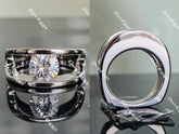 Doveggs round solitaire moissanite engagement ring