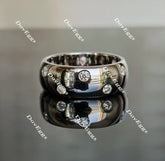 The Diva round moissanite ring/lab grown diamond wedding band-8mm band width