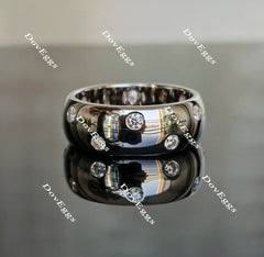 The Diva round moissanite ring/lab grown diamond wedding band-8mm band width