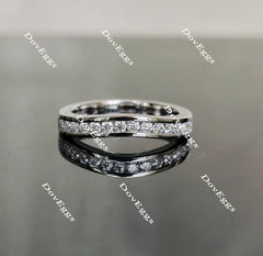 Doveggs channel set curved moissanite/Lab grown diamond wedding band for women-2.8mm band width