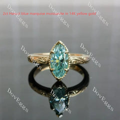 Ka Lokahi round solitaire bezel colored moissanite engagement ring