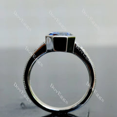 Doveggs octagon bezel pave moissanite engagement ring