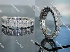 Doveggs full eternity radiant round moissanite /Lab grown diamond wedding band-3.5mm band width