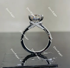 Doveggs radiant split shank pave moissanite engagement ring