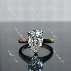 Doveggs Pear Solitaire Lab Grown Diamond Engagement Ring