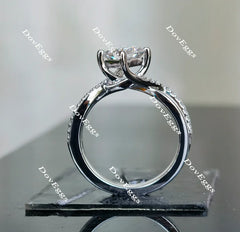 Doveggs princess curved pave moissanite engagement ring