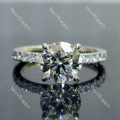 Doveggs round pave Lab Grown Diamond Engagement Ring