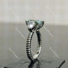 (size 4.75) Doveggs sterling silver 1ct marquise colored moissanite engagement ring