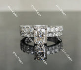 Doveggs round half eternity pave moissanite/lab grown diamond wedding band (wedding band only)-2.0mm band width