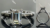 Doveggs solitaire art deco moissanite engagement ring