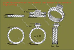 Braided circle plain wedding band-3mm band width(Wedding Band Only)