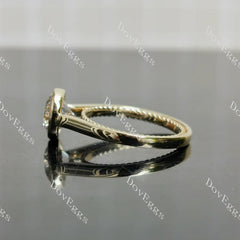 Doveggs bezel solitaire engagement ring semi-mount only(Exclusively to DovEggs Stones)