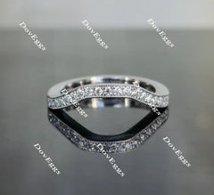 Doveggs round curved moissanite/lab grown diamond wedding band-2.2mm band width