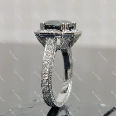 (size 8.25) Doveggs 4ct peacock blue cushion moissanite sterling silver engagement ring