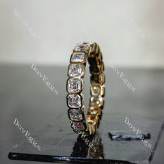 Doveggs asscher eternity bezel moissanite wedding band-3.7mm band width