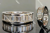 Doveggs half eternity channel set baguette moissanite/lab grown diamond wedding band-6mm band width