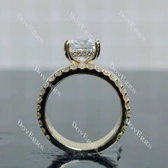 Doveggs pave additional stone band engagement ring only semi-mount only(Exclusively to DovEggs Stones)