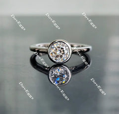 Doveggs bezel setting solitaire moissanite engagement ring