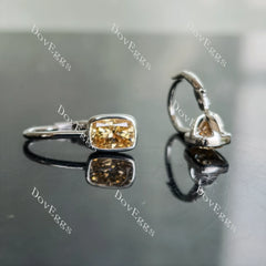 CindyBella Drop cushion colored moissanite earrings for women