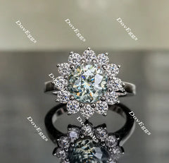 La Reina Portuguese Peacock blue moissanite engagement ring for women