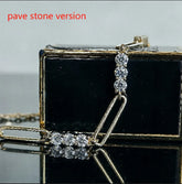 Doveggs round pave bezel moissanite bracelet
