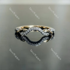 Doveggs round pave curved moissanite/lab grown diamond wedding band-1.7mm band width