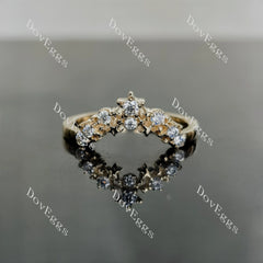 Doveggs round art deco moissanite/lab grown diamond wedding band-2.0mm band width