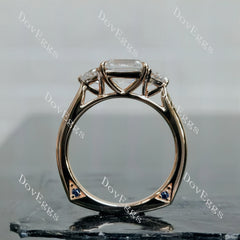 Doveggs three-stones eternity engagement ring semi-mount only(Exclusively to DovEggs Stones)