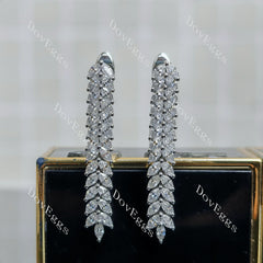 Doveggs leaf drop marquise moissanite/lab grown diamond earrings