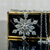 Doveggs round baguette snowflake moissanite/lad grown diamond pendant necklace(pendant only)