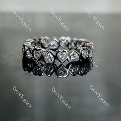Doveggs heart eternity bezel moissanite/lab grown diamond wedding band-4.2mm band width