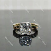 (size 5.5) Doveggs 10k rose gold & white gold & yellow gold 2.248ct cushuion Excellent cut lab grown diamond ring(certified)