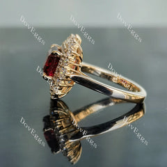 Doveggs east-west halo engagement ring only semi-mount only(Exclusively to DovEggs Stones)