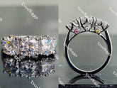 Doveggs cushion three-stone moissanite engagement ring