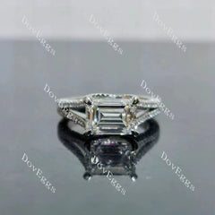 Amanda's Endless Fire Emerald Split Shanks Lab Grown Diamond Engagement Ring