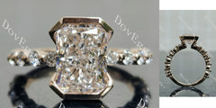 Doveggs Radiant Bezel Lab Grown Diamond Engagement Ring